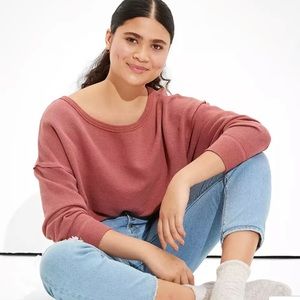 NWT AE Slouchy Crewneck Crop Sweater